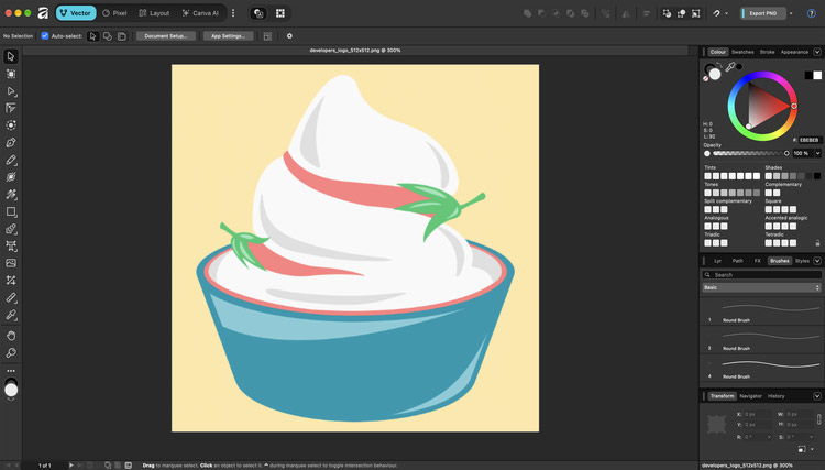 Creating vector graphics with Affinity