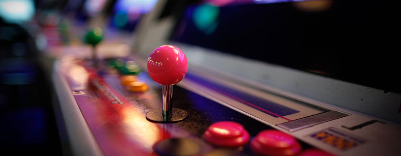 An arcade joystick
